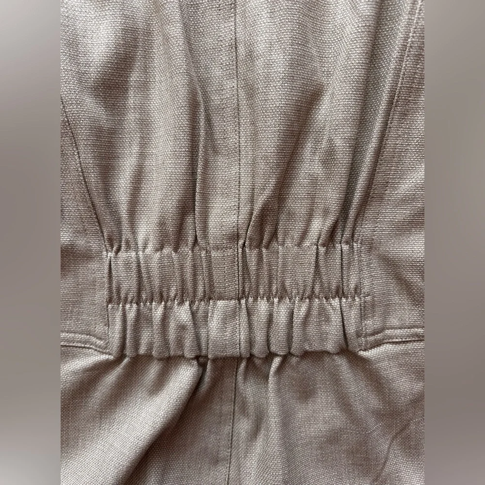 Maison d’Amélie Paris Tailored Vest Beige Linen Blend Peplum Waistcoat Elegant - Picture 7 of 7